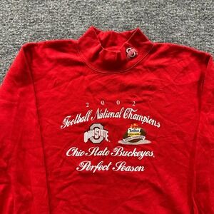 Joy Athletic Mock Neck Womens L Red Ohio State 2002 National Champions Shirt